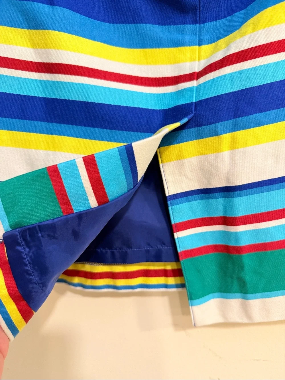Talbots Multicolor Striped Pencil Skirt in Blue, Green, Yellow, Red